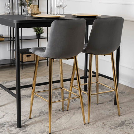 Baro kėdė ARIEL, pilkos spalvos aksomas - Beauty Kit