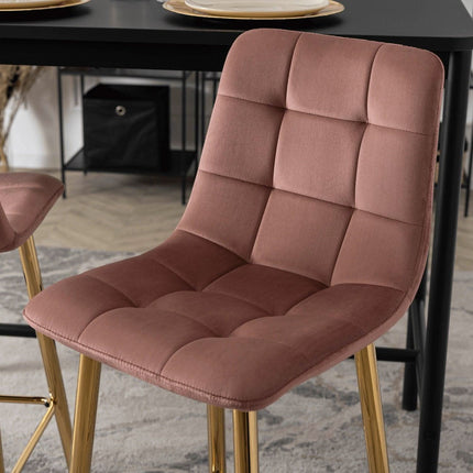 Baro kėdė ARIEL, rožinės spalvos aksomas - Beauty Kit