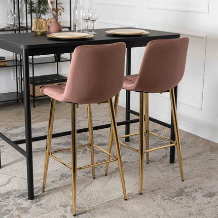 Baro kėdė ARIEL, rožinės spalvos aksomas - Beauty Kit