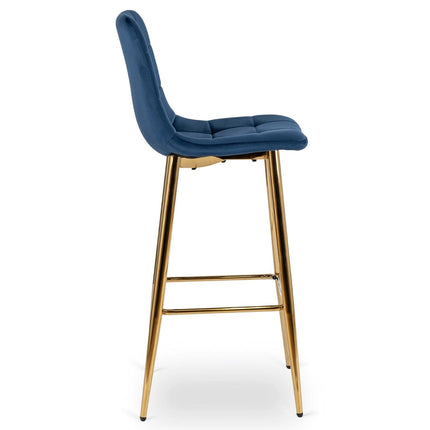 Baro kėdė ARIEL, tamsiai mėlynos spalvos aksomas - Beauty Kit