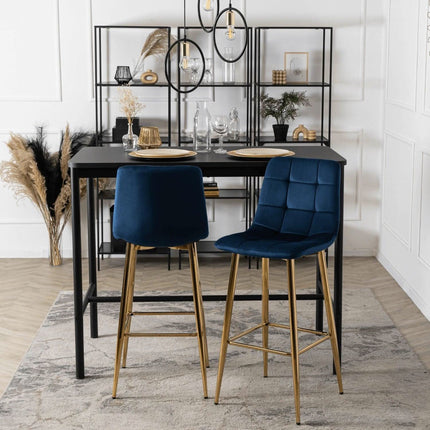 Baro kėdė ARIEL, tamsiai mėlynos spalvos aksomas - Beauty Kit