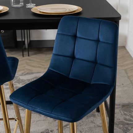 Baro kėdė ARIEL, tamsiai mėlynos spalvos aksomas - Beauty Kit