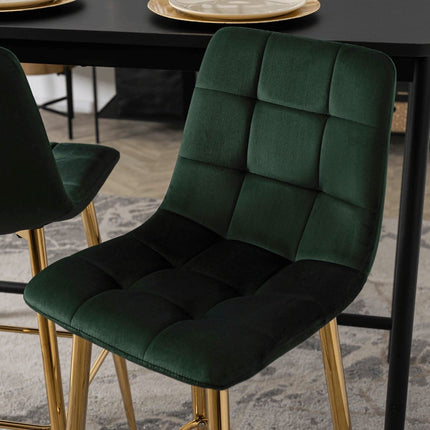 Baro kėdė ARIEL, tamsiai žalios spalvos aksomas - Beauty Kit