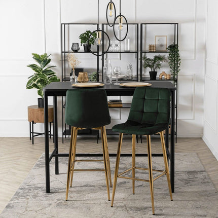 Baro kėdė ARIEL, tamsiai žalios spalvos aksomas - Beauty Kit