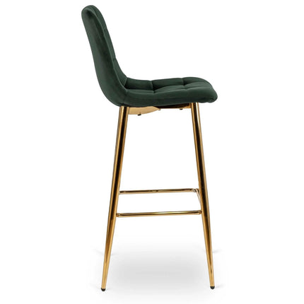 Baro kėdė ARIEL, tamsiai žalios spalvos aksomas - Beauty Kit