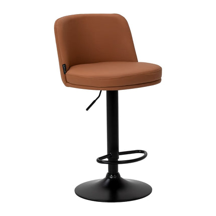 4RICO MODO Make-up Bar Stool with Footrest, Brown Eco Leather