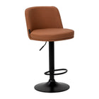 4RICO MODO Make-up Bar Stool with Footrest, Brown Eco Leather