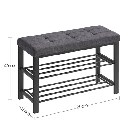 Batų lentyna su sėdyne LBS57GYZ, juoda - Beauty Kit