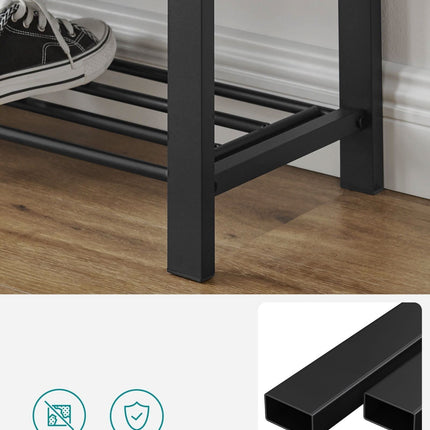 Batų lentyna su sėdyne LBS57GYZ, juoda - Beauty Kit