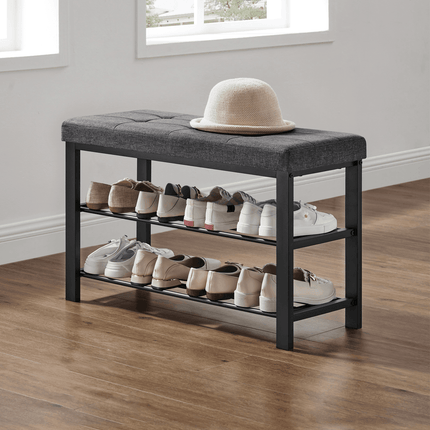 Batų lentyna su sėdyne LBS57GYZ, juoda - Beauty Kit