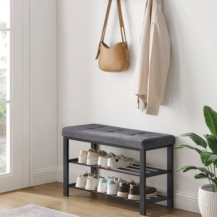 Batų lentyna su sėdyne LBS57GYZ, juoda - Beauty Kit