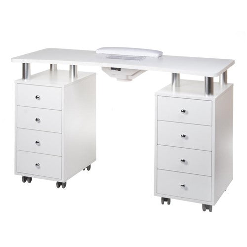 Manikiūro stalas su anga dulkių ištraukėjui BD-3425+O, baltas
