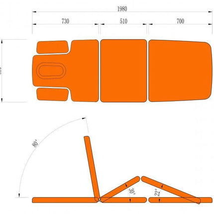 Camino Treatment masažo stalas, mėlynas - Beauty Kit