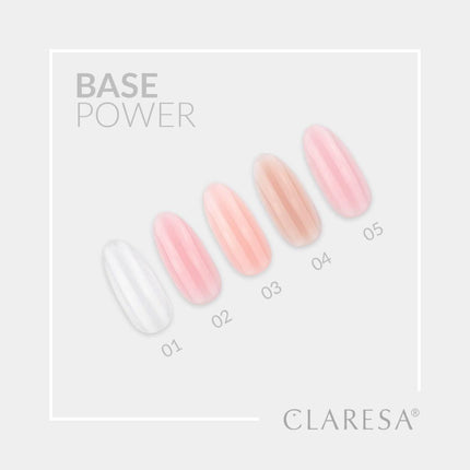 CLARESA BASE POWER 03 plona danga ant nagų – taupo laiką ir užtikrina tvirtą gelinio lako pagrindą