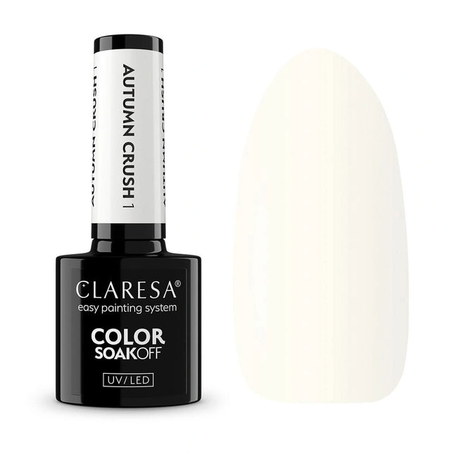 CLARESA hibridinis nagų lakas AUTUMN CRUSH 1 5g – pieniškasis smėlis su perlų žvilgesiu manikiūrui