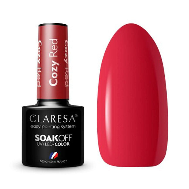 CLARESA hibridinis nagų lakas COZY RED, 5g - Beauty Kit
