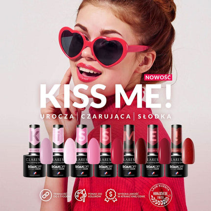 CLARESA hibridinis nagų lakas pedikiūrui ir manikiūrui Kiss Me! – profesionalus blizgesys 5 g