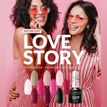CLARESA LOVE STORY 2 hibridinis lakas manikiūrui – lengva aplikacija neužliejanti odelių, taupo laiką salone
