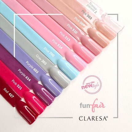 CLARESA PINK 510 hibridinis lakas manikiūrui – neutralus nešvarus rožinis atspalvis iki 3 savaičių patvarumu
