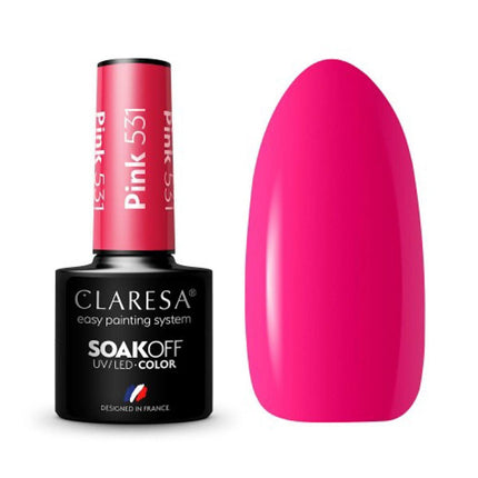 CLARESA hibridinis nagų lakas PINK 531, 5g - Beauty Kit