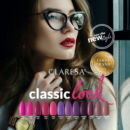 CLARESA CLASSIC kolekcijos PINK 551 lakas – universali aviečių spalva manikiūro meistrams, 5g