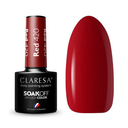 CLARESA hibridinis nagų lakas RED 420, 5g - Beauty Kit