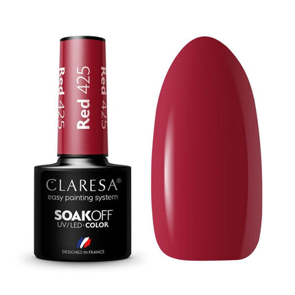 CLARESA hibridinis nagų lakas RED 425, 5g - Beauty Kit