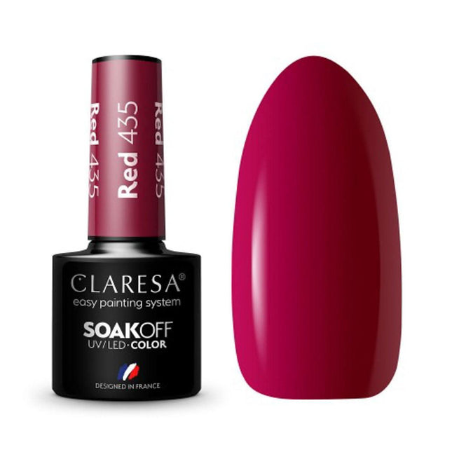 CLARESA hibridinis nagų lakas RED 435, 5g - Beauty Kit
