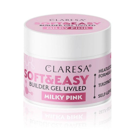 CLARESA nagų gelis Soft & Easy Milky Pink, 12g - Beauty Kit