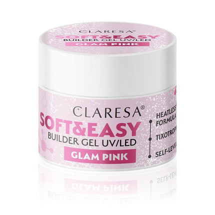 CLARESA nagų gelis Soft&Easy Glam Pink, 45g - Beauty Kit
