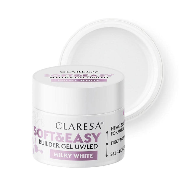 CLARESA nagų gelis Soft&Easy Milky White, 90g - Beauty Kit