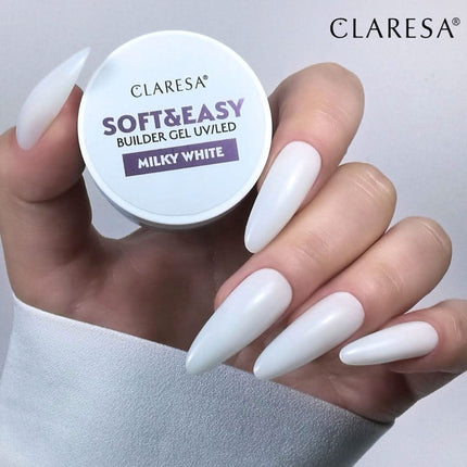 CLARESA nagų gelis Soft&Easy Milky White, 90g - Beauty Kit