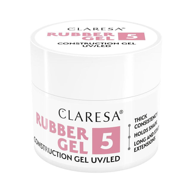 CLARESA nagų priauginimo gelis RUBBER GEL 5, 90g - Beauty Kit