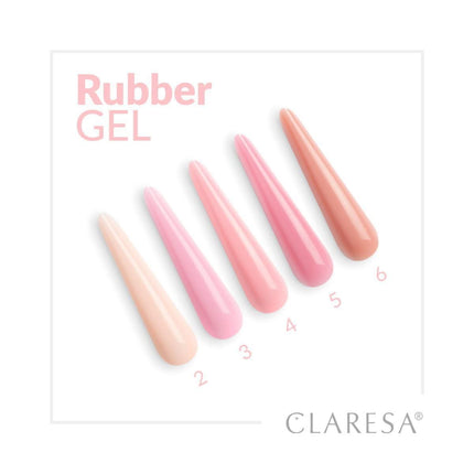 CLARESA Rubber Gel 12 g – greitai aplikuojamas gelis nagų priauginimui be nutekėjimo ant odelių