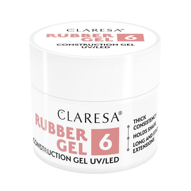 CLARESA nagų priauginimo gelis RUBBER GEL 6, 90g - Beauty Kit