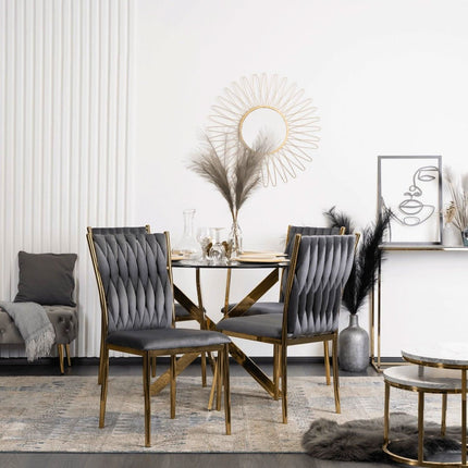 DAN kėdė, pilkos spalvos aksomas - Beauty Kit