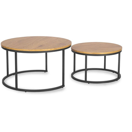 DELIA MAX kavos staliukų rinkinys, auksinio ąžuolo/juodos spalvos - Beauty Kit