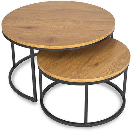 DELIA MAX kavos staliukų rinkinys, auksinio ąžuolo/juodos spalvos - Beauty Kit