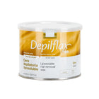 DEPILFLAX 100 auksinis depiliacinis vaškas skardinėje 500 ml – profesionalus minkštas vaškas salonams, visų odos tipų
