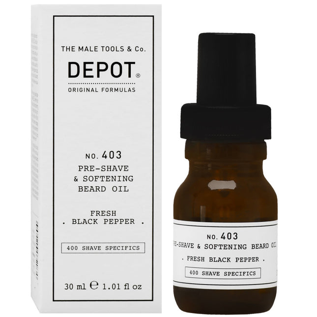 Depot NO. 403 Priemonė prieš skutimąsi ir barzdos minkštiklis, 30 ml