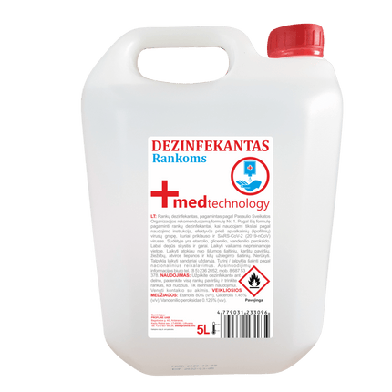 Dezinfekantas rankoms +MEDtechnology, 5L (atitinka Lietuvos higienos reikalavimus) - Beauty Kit