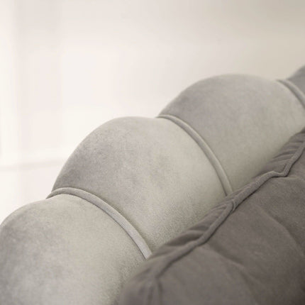 Pilka dvivietė ZENDAYA sofa grožio kabinetui – profesionalūs salonų baldai iš Mebel Elite