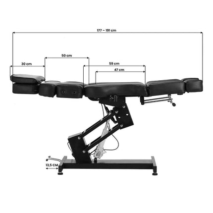 Pro Ink 3710 tatuiruočių kėdė-gultas elektriniu valdymo pultu juoda spalva salonui