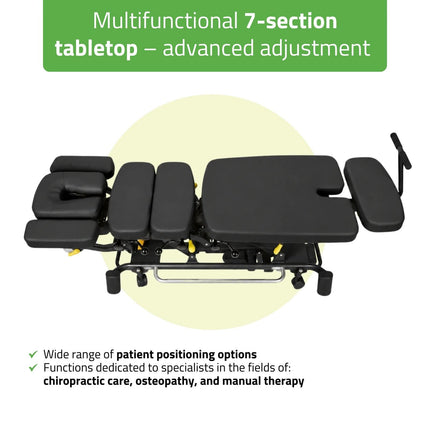 Стол хиропрактический электрический HABYS UPRIGHT CHIRO Z7, чёрный - крупным планом