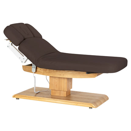 Electric SPA Couch SILLON RELAX, dark brown, light base - close-up