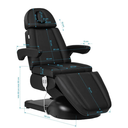 Elektrinis kosmetologinis gultas AZZURRO LUX 3m, juodas - Beauty Kit