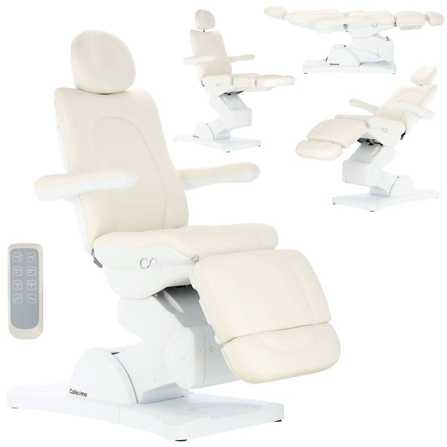 Elektrinis kosmetologinis gultas CALEB 5 varikliai, baltos spalvos - Beauty Kit