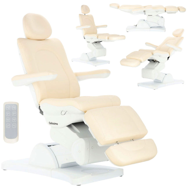 Elektrinis kosmetologinis gultas CALEB 5 varikliai, kreminės spalvos - Beauty Kit