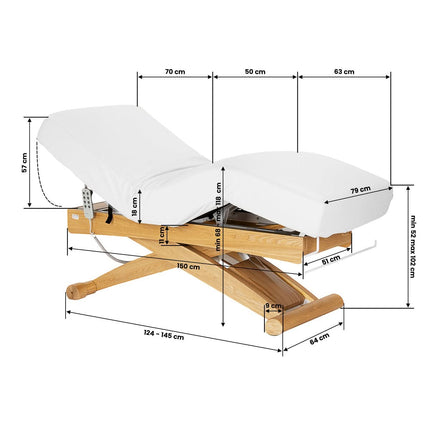 Elektrinis kosmetologinis gultas SILLON SIESTA, baltas - nuotrauka 19