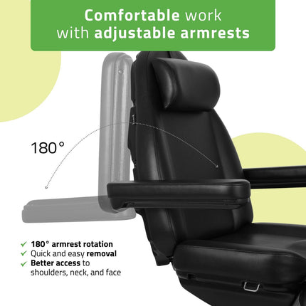Electric Cosmetic Treatment Chair HABYS ELARA PRO 6P, Black - close-up